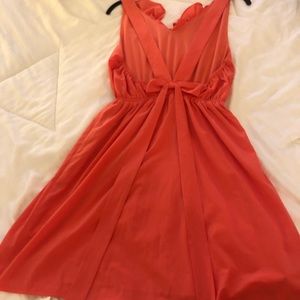 Coral cocktail dress w/bow detail size S